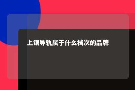 上银导轨属于什么档次的品牌 